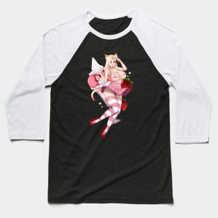 Strawberry Neko Baseball T-Shirt